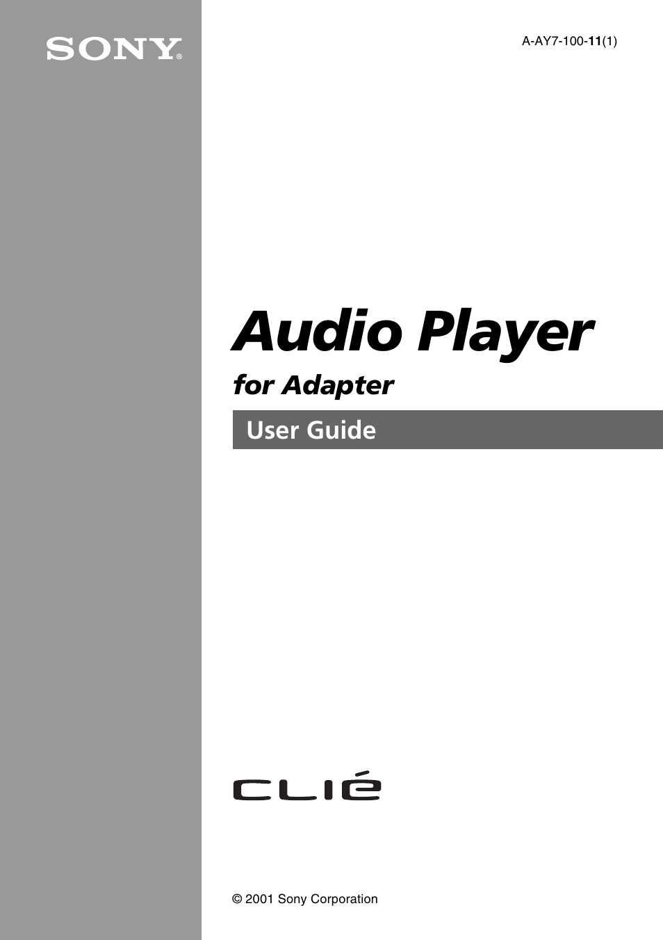 Sony A-AY7-100-11(1) User Manual | 36 pages