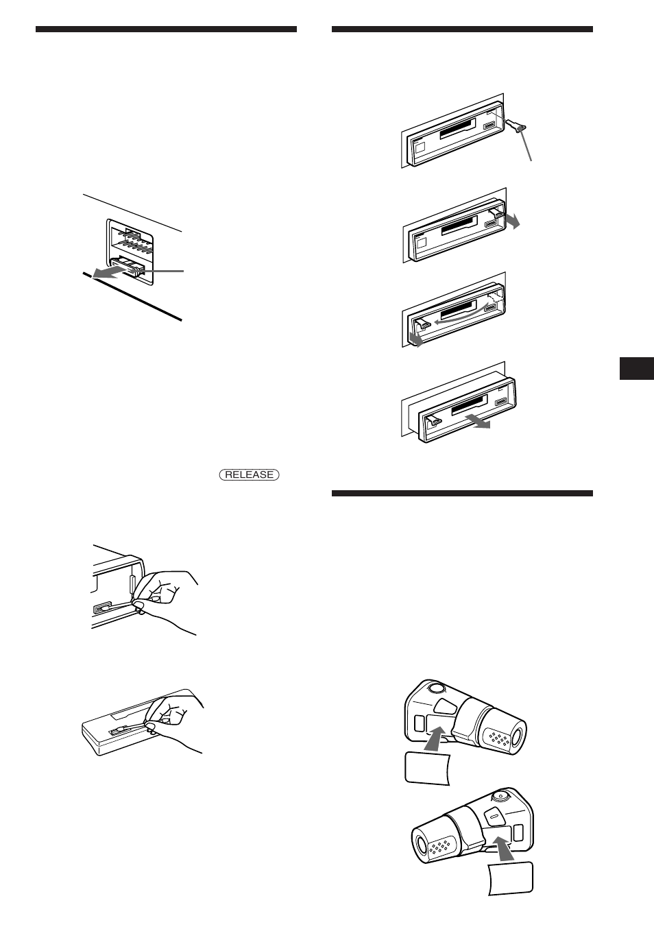 Maintenance, Dismounting the unit, The rotary remote labels | Sony XR-C450W User Manual | Page 15 / 44