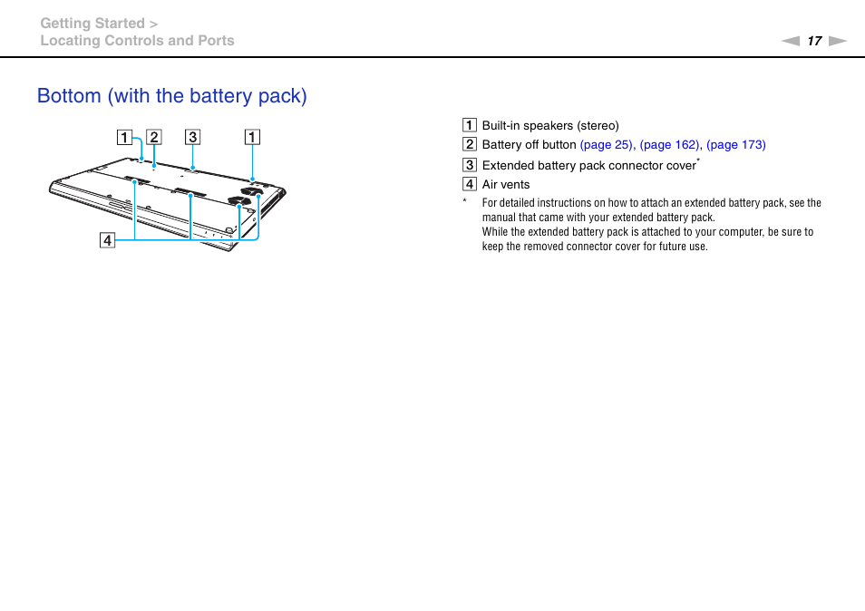 Bottom (with the battery pack) | Sony VAIO VPCZ2 User Manual | Page 17 / 212