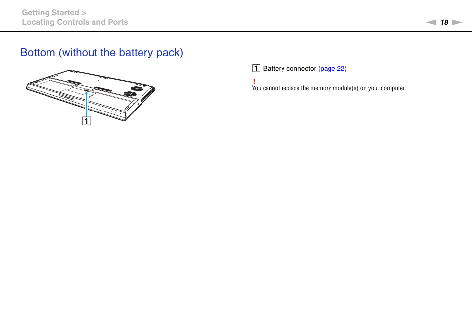 Bottom (without the battery pack) | Sony VAIO VPCZ2 User Manual | Page 18 / 212