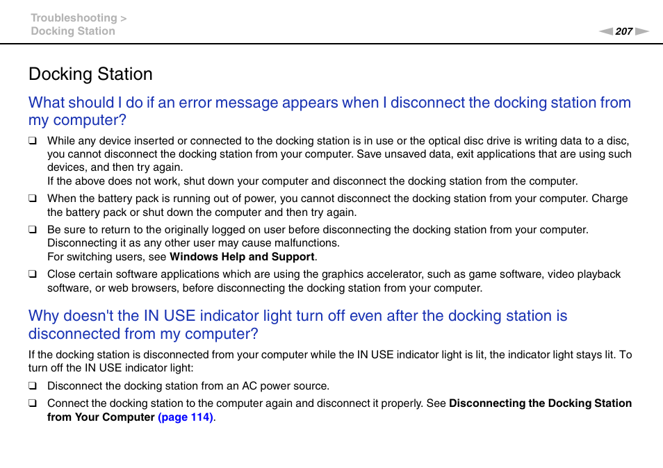 Docking station | Sony VAIO VPCZ2 User Manual | Page 207 / 212