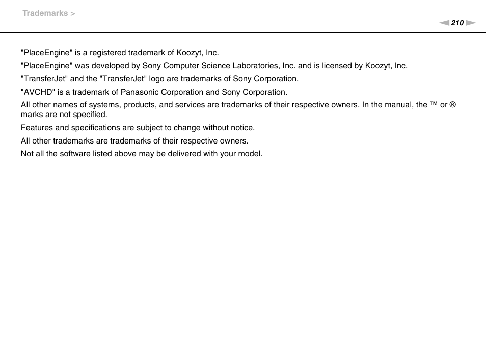 Sony VAIO VPCZ2 User Manual | Page 210 / 212