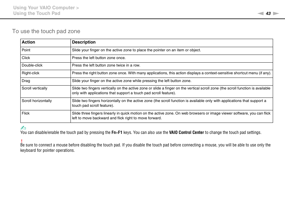 Sony VAIO VPCZ2 User Manual | Page 43 / 212