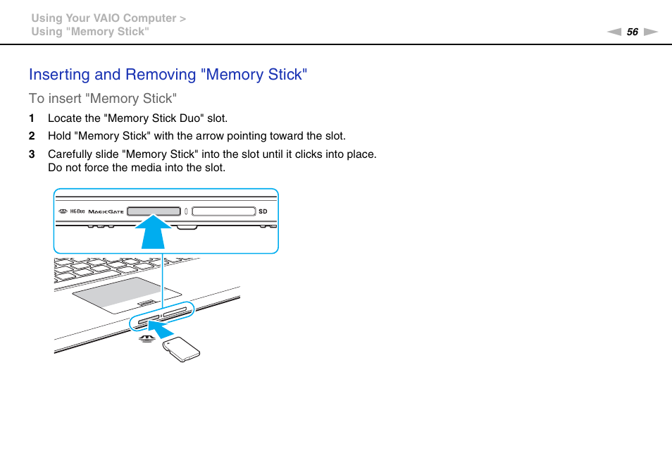 Sony VAIO VPCZ2 User Manual | Page 56 / 212