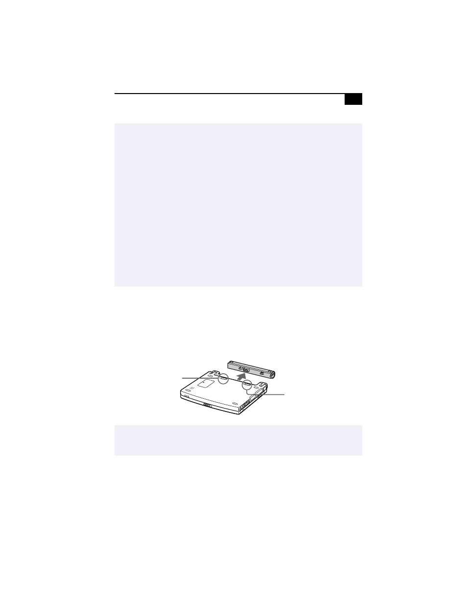 To remove the battery pack | Sony PCG-505TX User Manual | Page 23 / 104