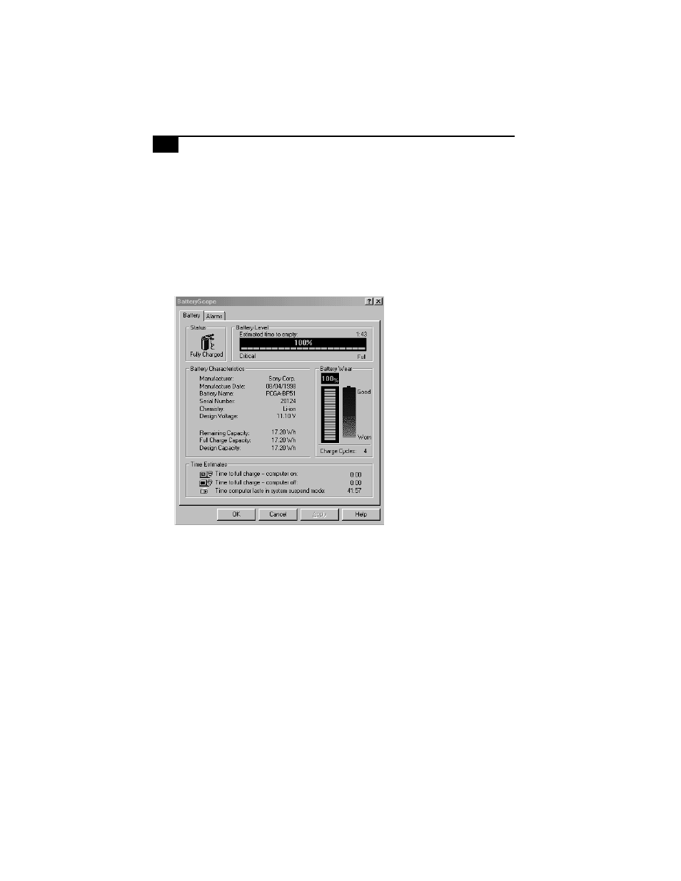 Displaying detailed battery information | Sony PCG-505TX User Manual | Page 70 / 104