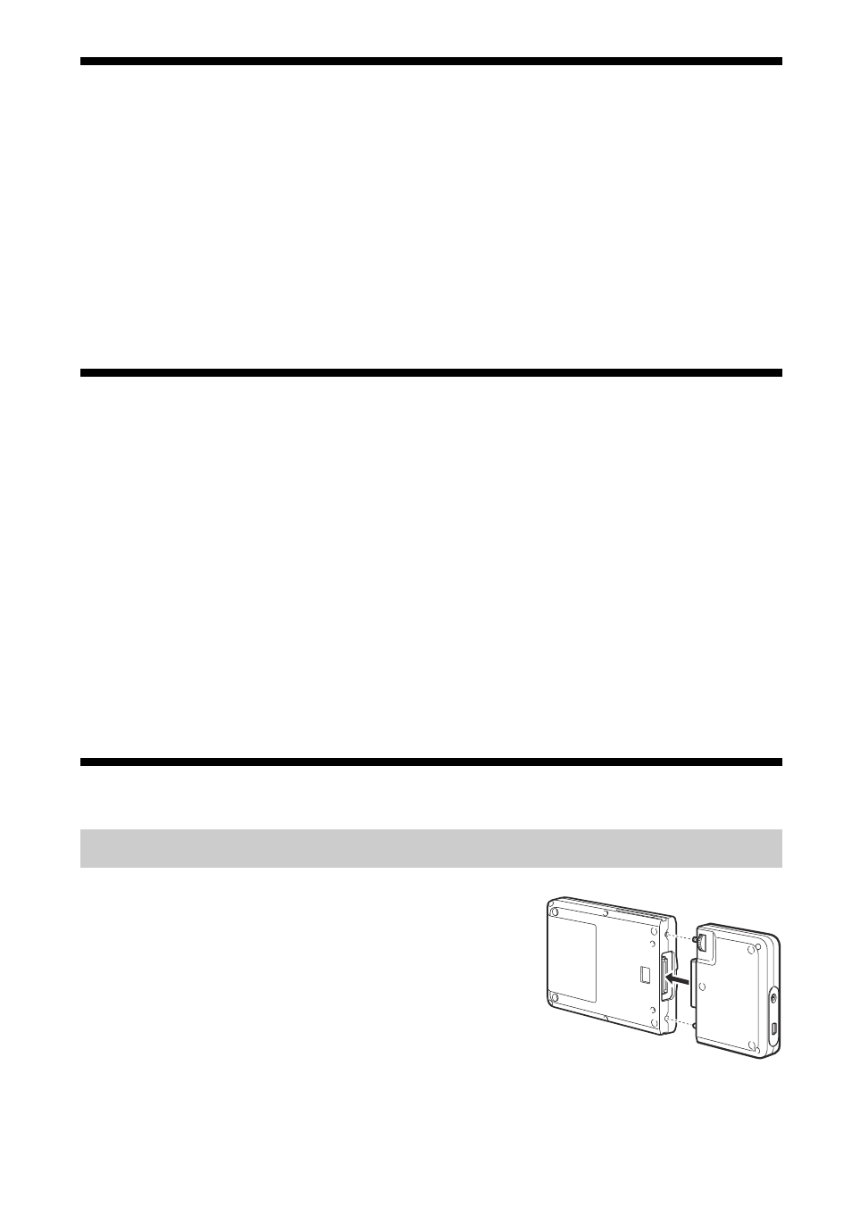 Caractéristiques, Contenu de l’emballage, Raccordement | Raccordement du support de disque dur portable, Raccordement du support de disque, Dur portable, Utilisation de la batterie interne | Sony RHK80U2 User Manual | Page 14 / 48