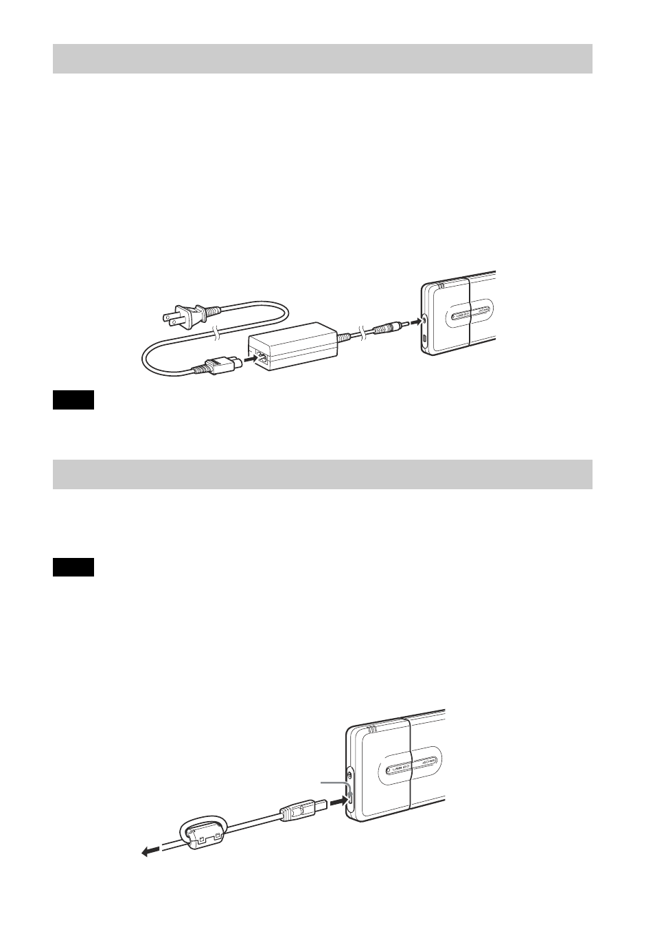 Conexión de la unidad a la toma de corriente, Conexión de la unidad al ordenador, Conexión de la unidad al | Ordenador, Uso de la batería interna, 37 conexión de la unidad a la toma de corriente | Sony RHK80U2 User Manual | Page 37 / 48