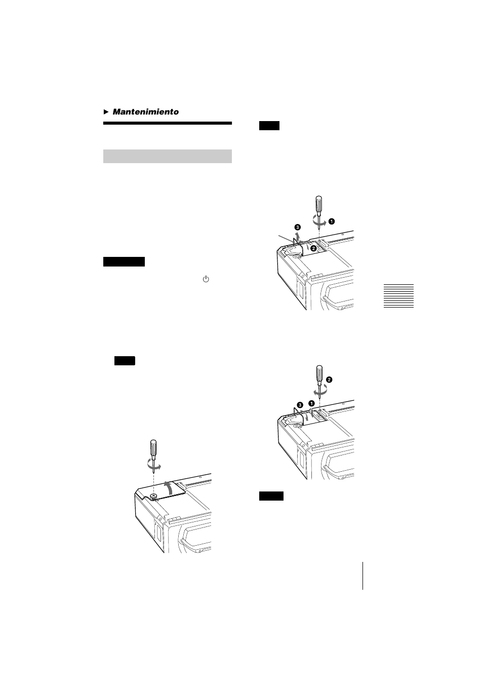 Mantenimiento, Sustitución de la lámpara | Sony VPL-CS1 User Manual | Page 107 / 120