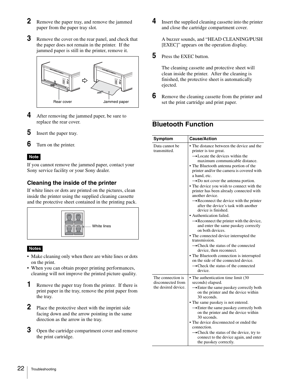 Bluetooth function | Sony UPD-X100 User Manual | Page 22 / 24