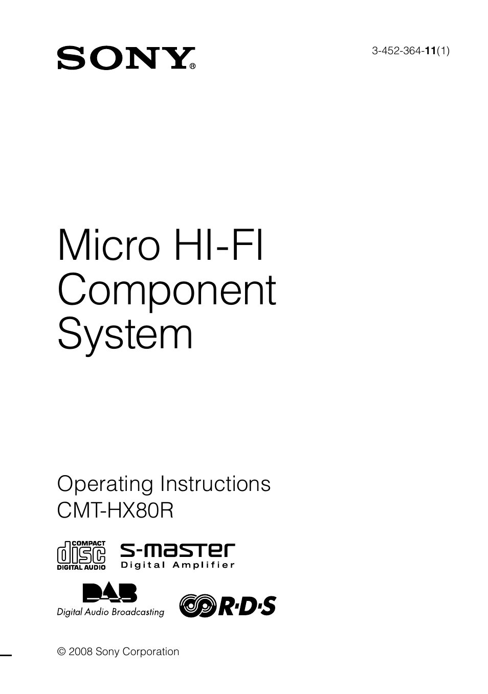 Sony CMT-HX80 User Manual | 36 pages