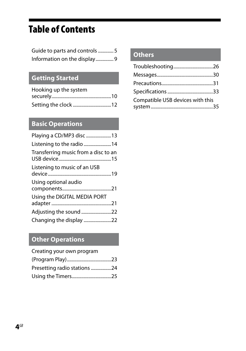 Sony CMT-HX80 User Manual | Page 4 / 36