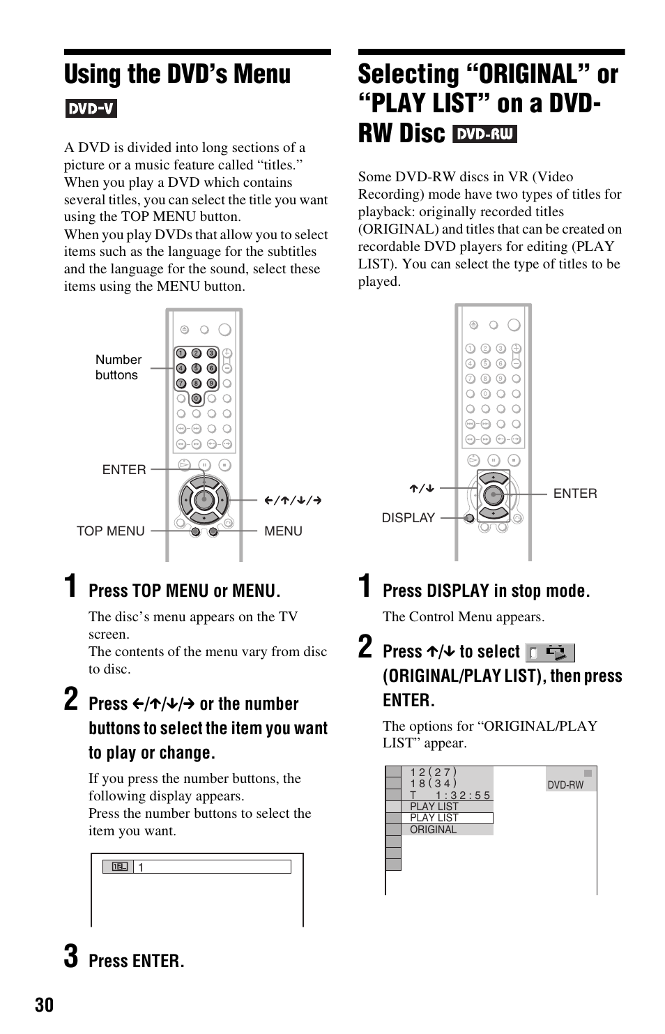Using the dvd’s menu, N (30 | Sony DVP-NS501P User Manual | Page 30 / 80