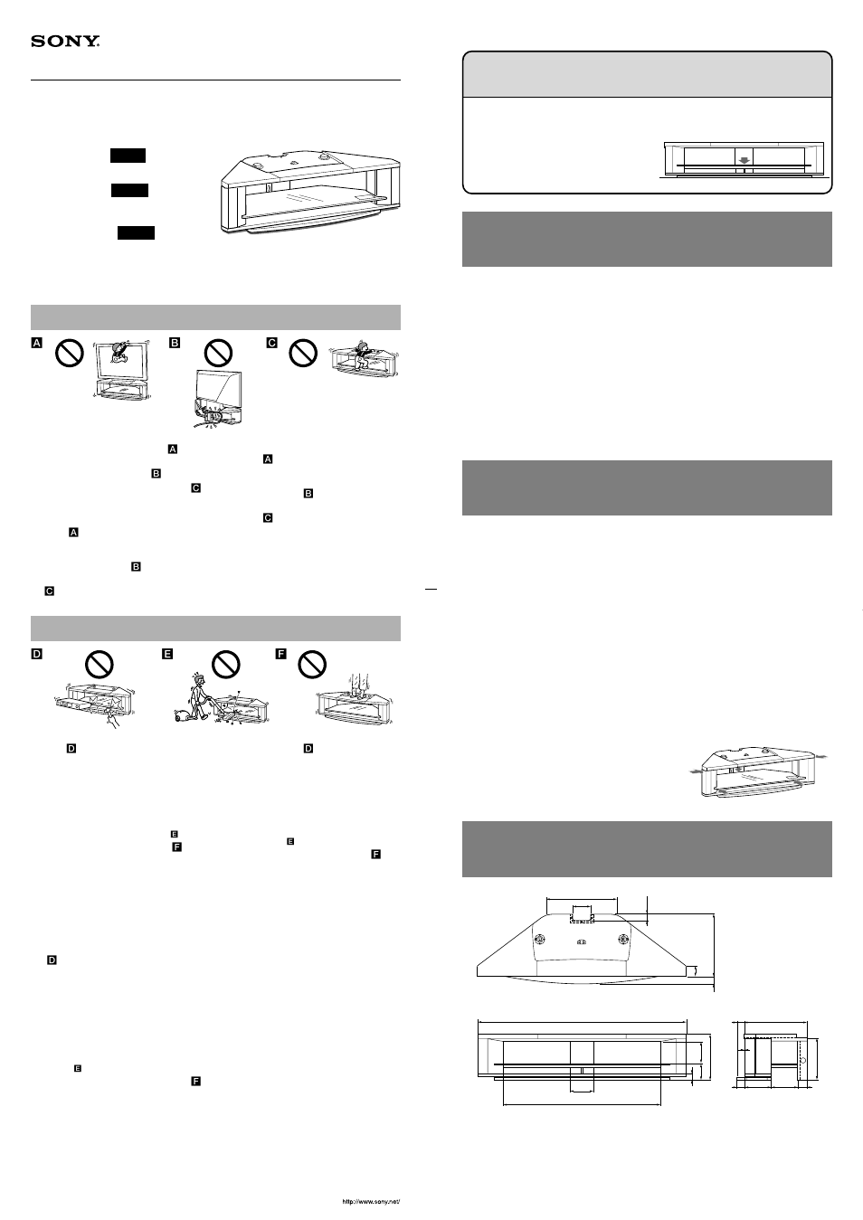 Sony SU-GW3 User Manual | 2 pages