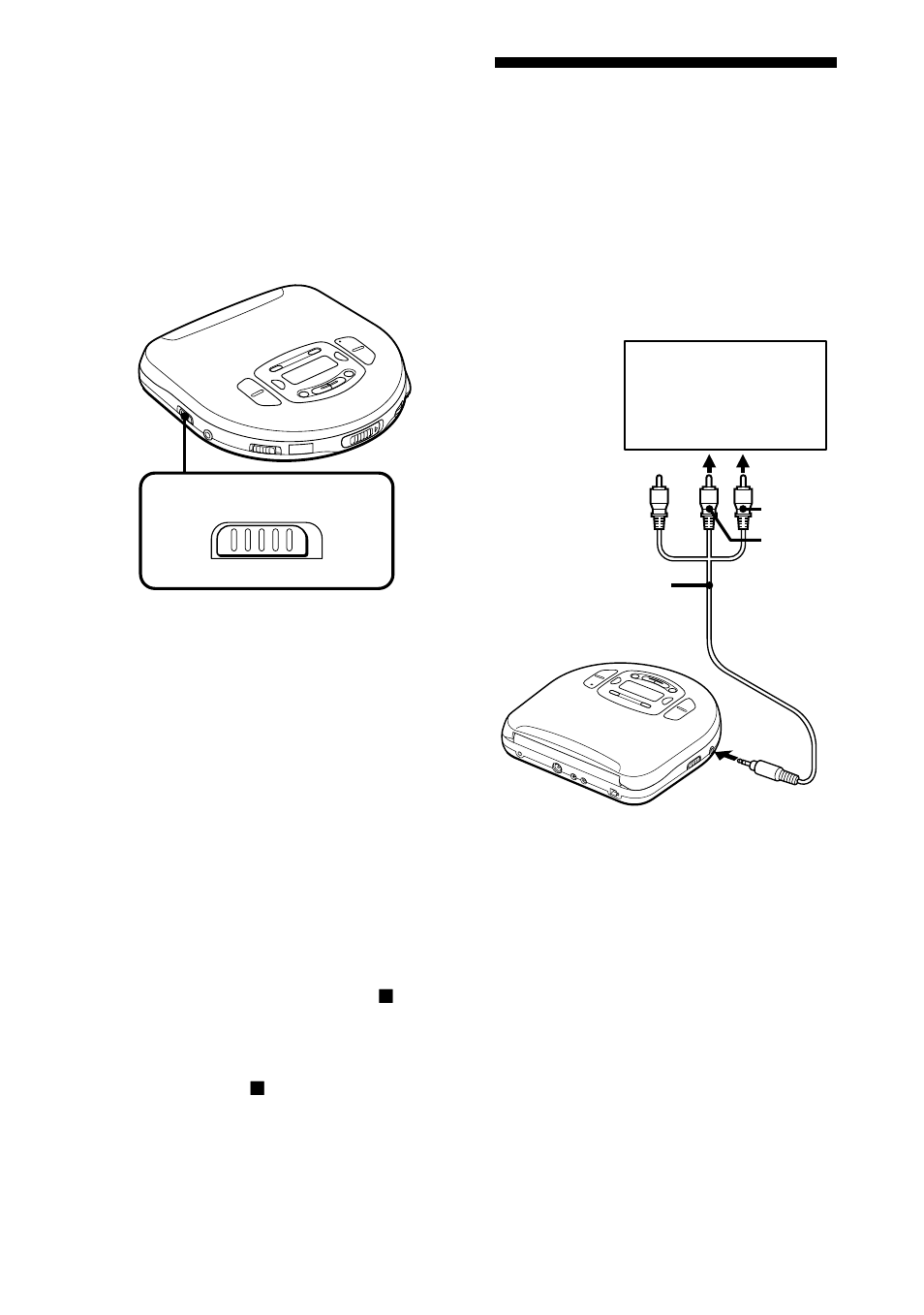 Connecting to other stereo equipment | Sony D-V55 User Manual | Page 25 / 34