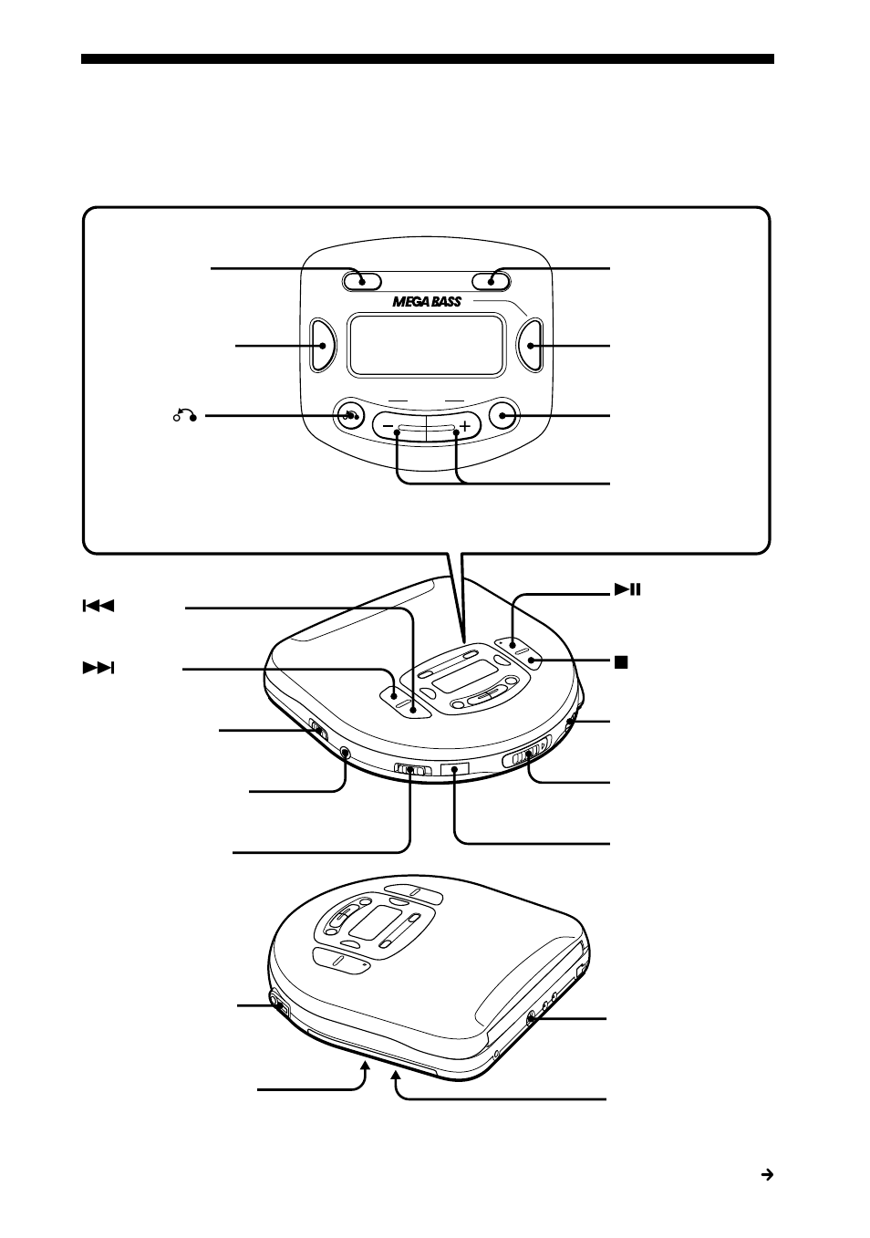 Parts identification, Main unit, Continue to the next page m | Sony D-V55 User Manual | Page 32 / 34