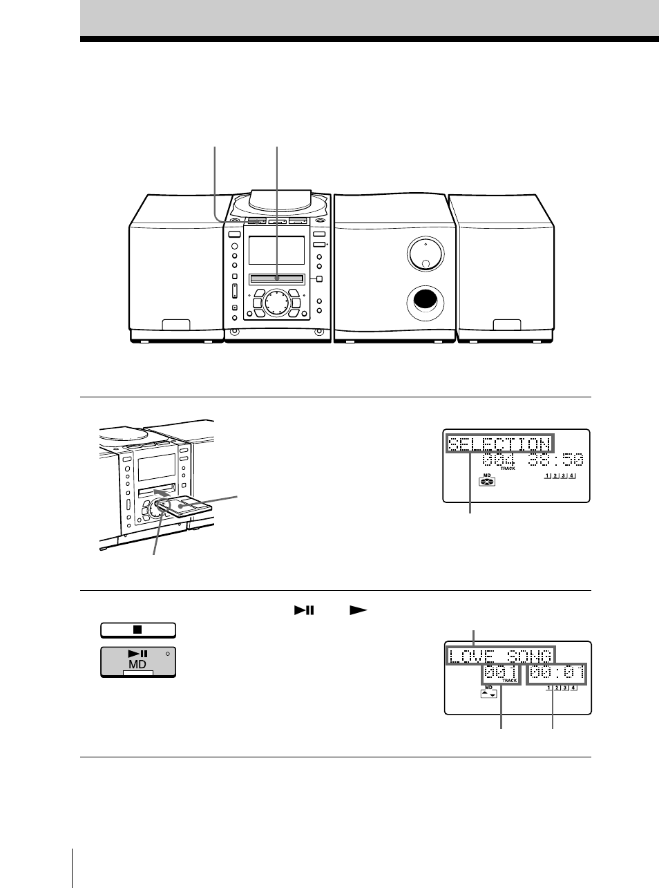 Playing an md | Sony Model PMC-MD55 User Manual | Page 8 / 164