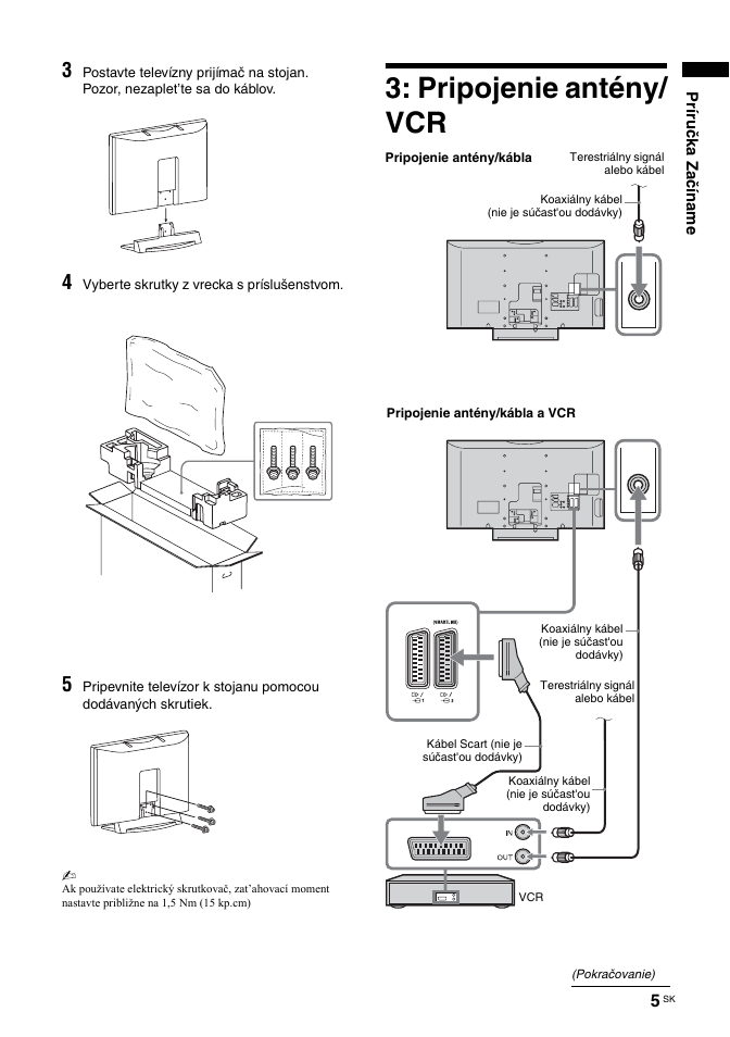 Pripojenie antény/ vcr | Sony BRAVIA KDL-26T30 User Manual | Page 141 / 204
