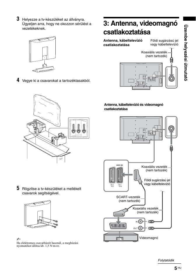 Antenna, videomagnó csatlakoztatása | Sony BRAVIA KDL-26T30 User Manual | Page 175 / 204