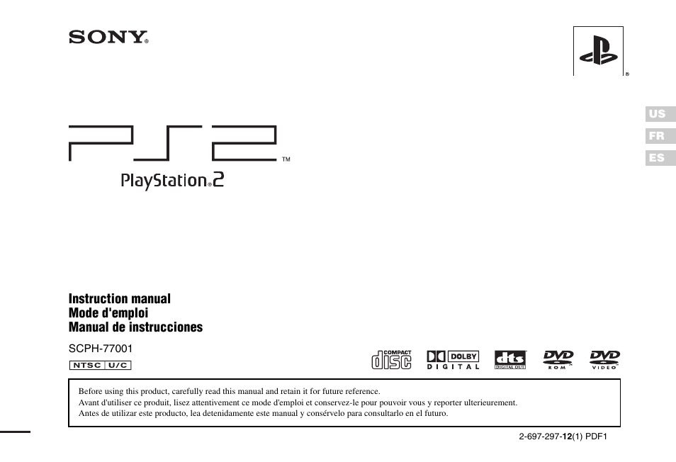 Sony PS 2 SCPH-77001CB User Manual | 172 pages