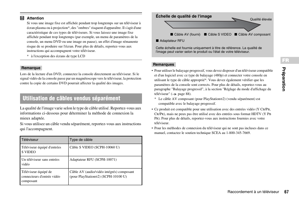 Utilisation de câbles vendus séparément | Sony PS 2 SCPH-77001CB User Manual | Page 67 / 172