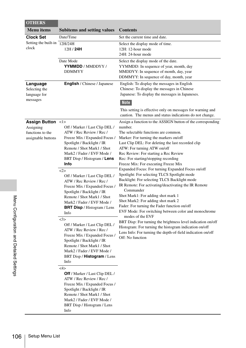 Sony XDCAM EX PMW-EX1 User Manual | Page 106 / 132
