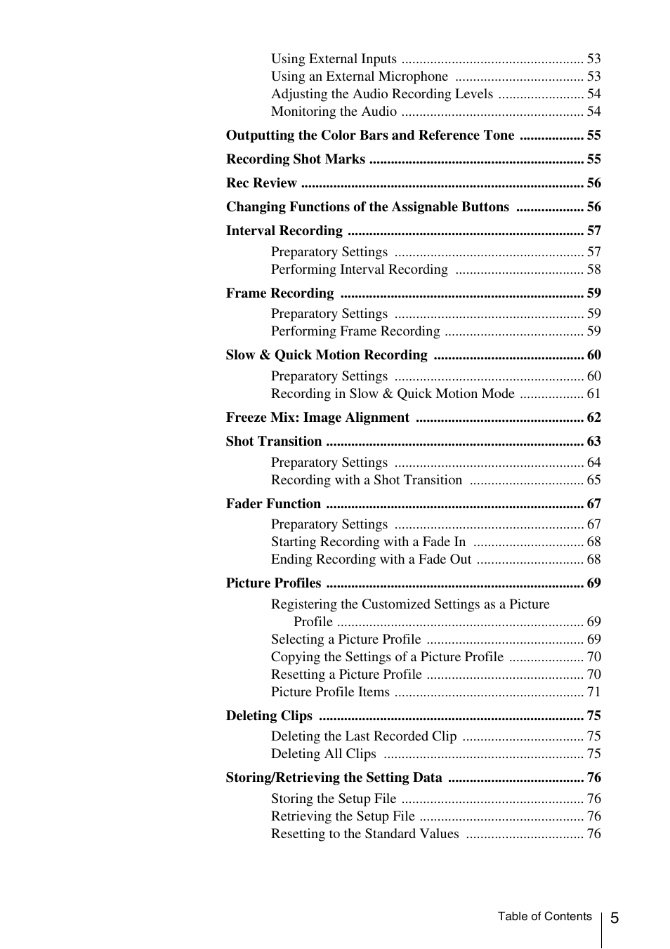 Sony XDCAM EX PMW-EX1 User Manual | Page 5 / 132