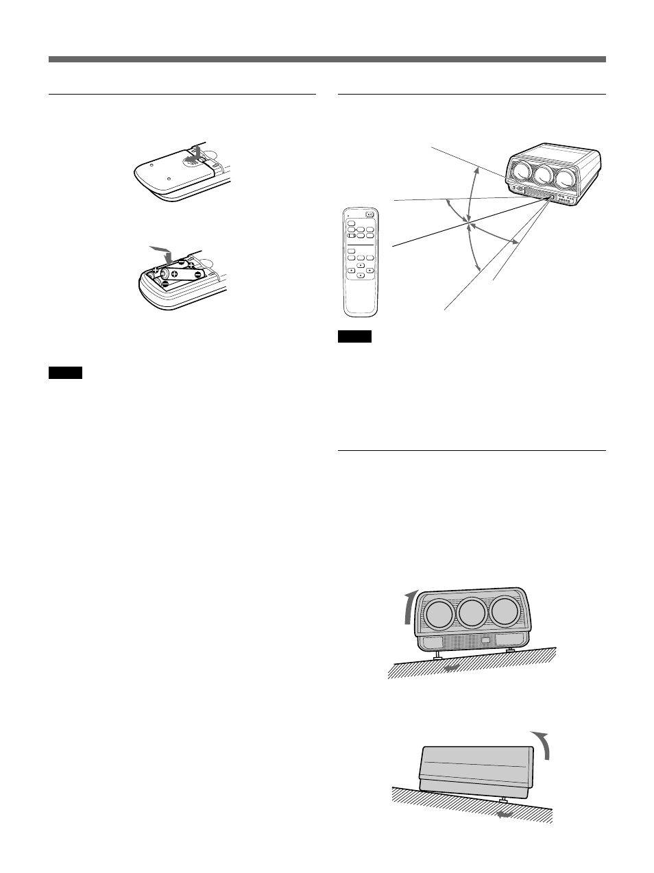 Location and function of controls, Battery installation, Using the adjusters | Push and slide to open the lid, Replace the lid | Sony VPH-V20M User Manual | Page 12 / 32