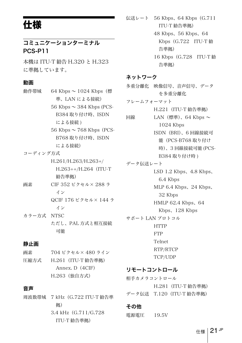 Sony PCS-11 User Manual | Page 21 / 156