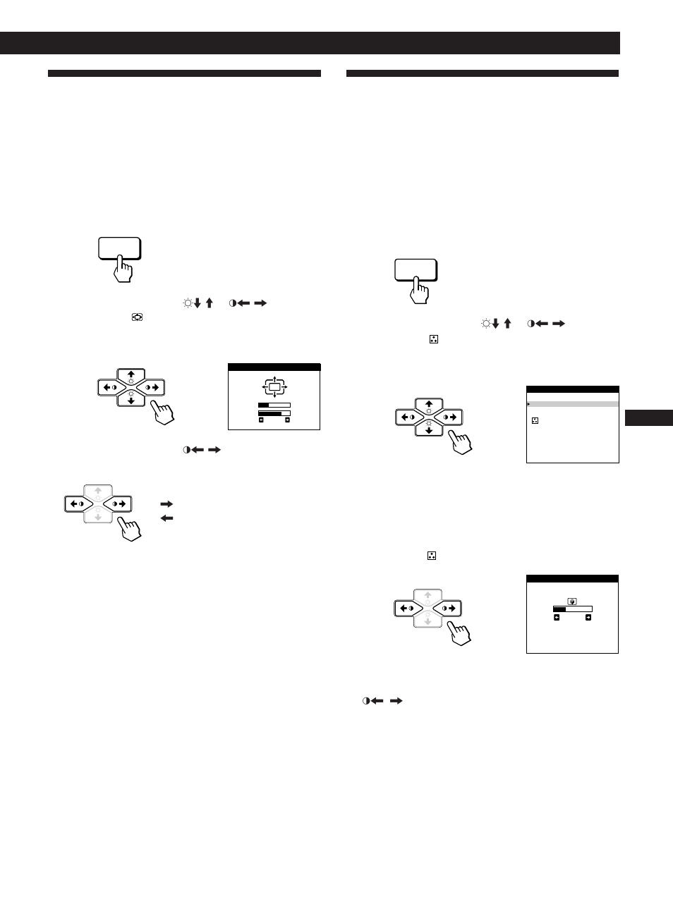 Utilisation de l’écran de menu zoom, Utilisation de l’écran de menu coulur, Personnalisation de l’affichage | Sony CPD-200GS User Manual | Page 29 / 57