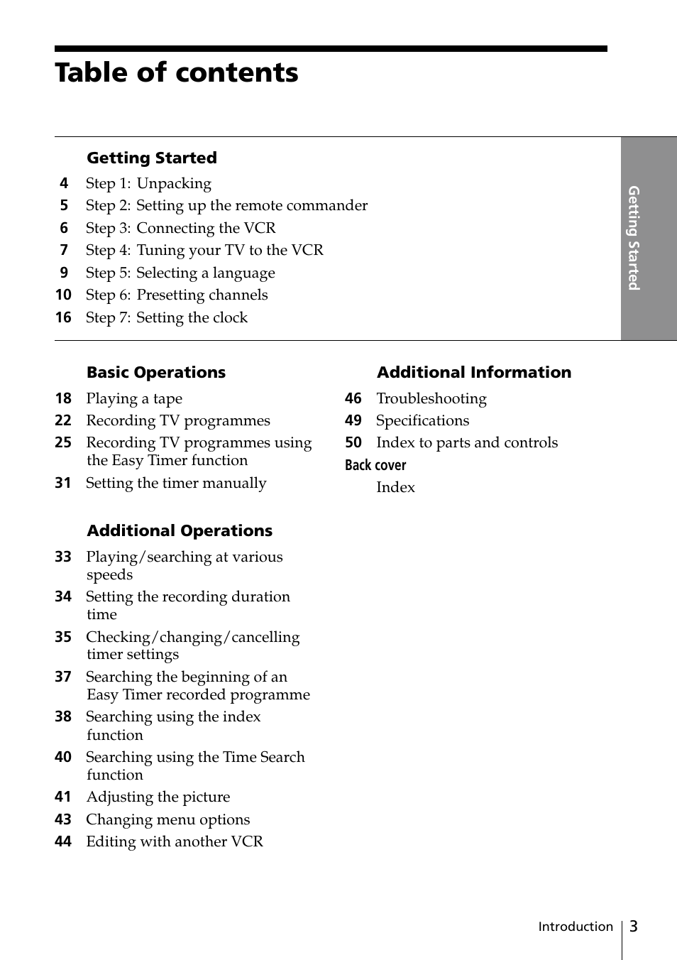 Sony SLV-ED25PS/TH User Manual | Page 3 / 53