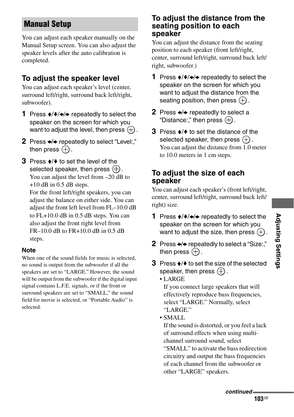 Manual setup | Sony 3-875-814-21(1) User Manual | Page 103 / 162