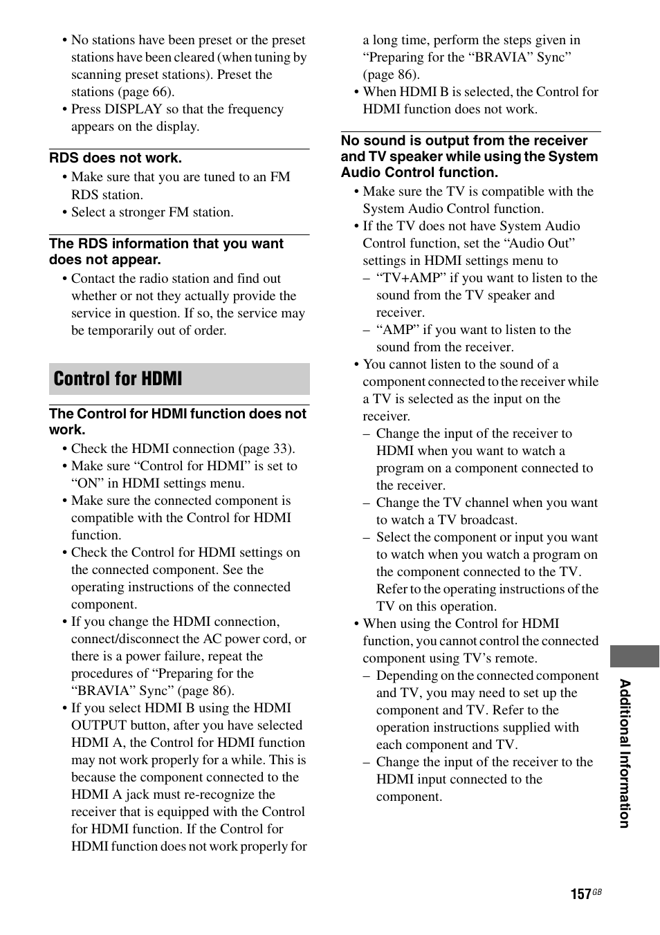 Control for hdmi | Sony 3-875-814-21(1) User Manual | Page 157 / 162