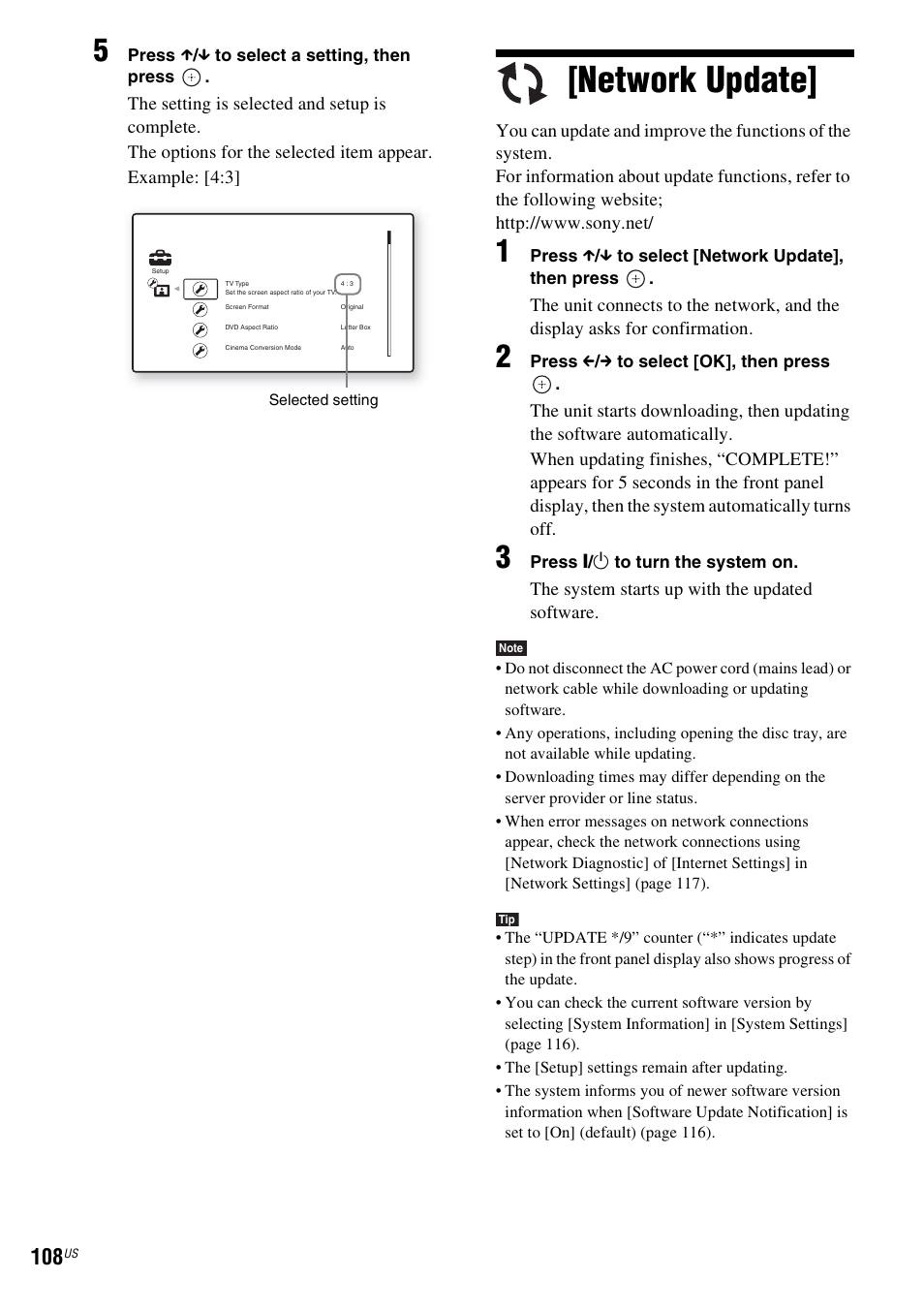 Network update | Sony BDV-IT1000ES User Manual | Page 108 / 155