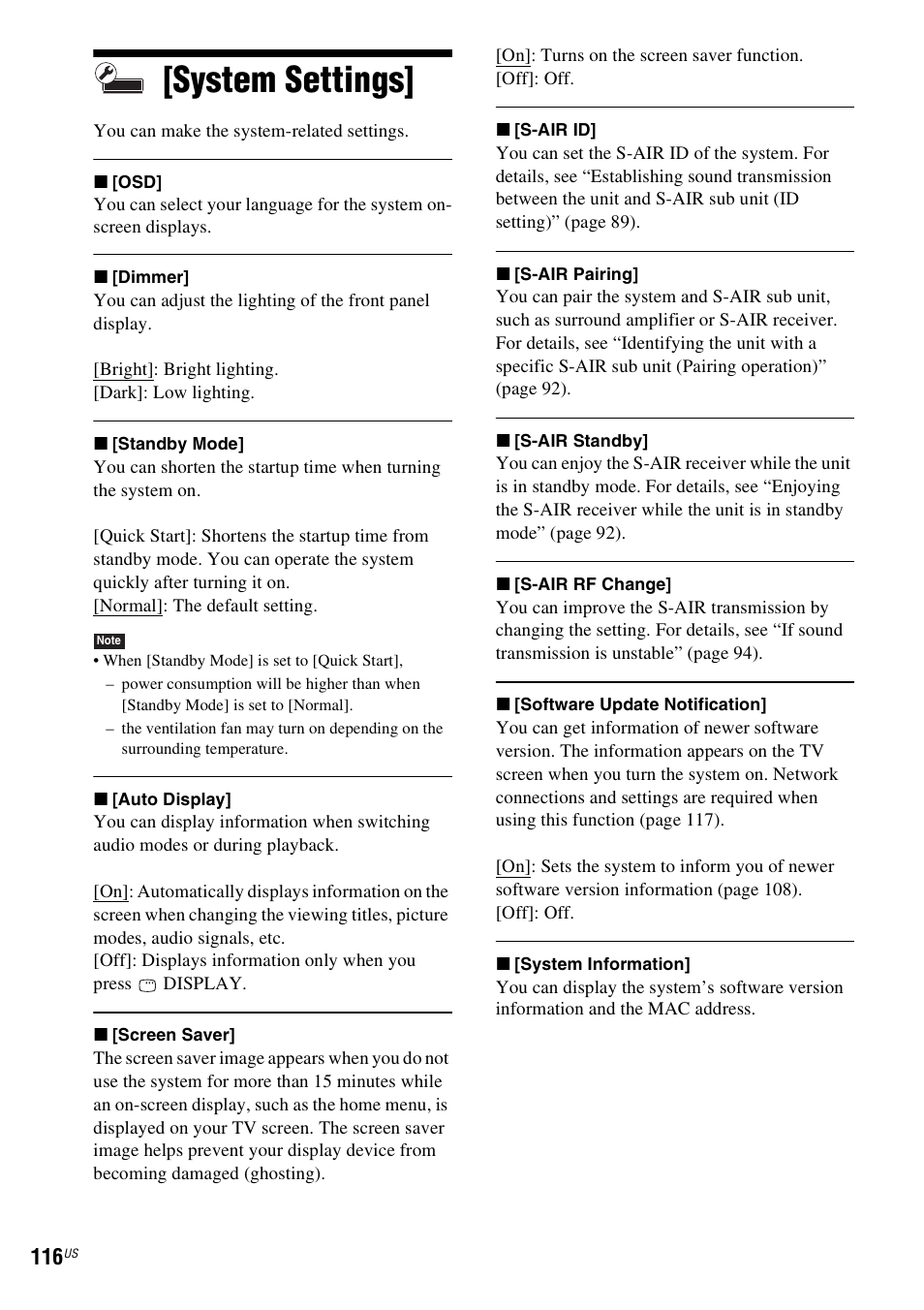 System settings | Sony BDV-IT1000ES User Manual | Page 116 / 155