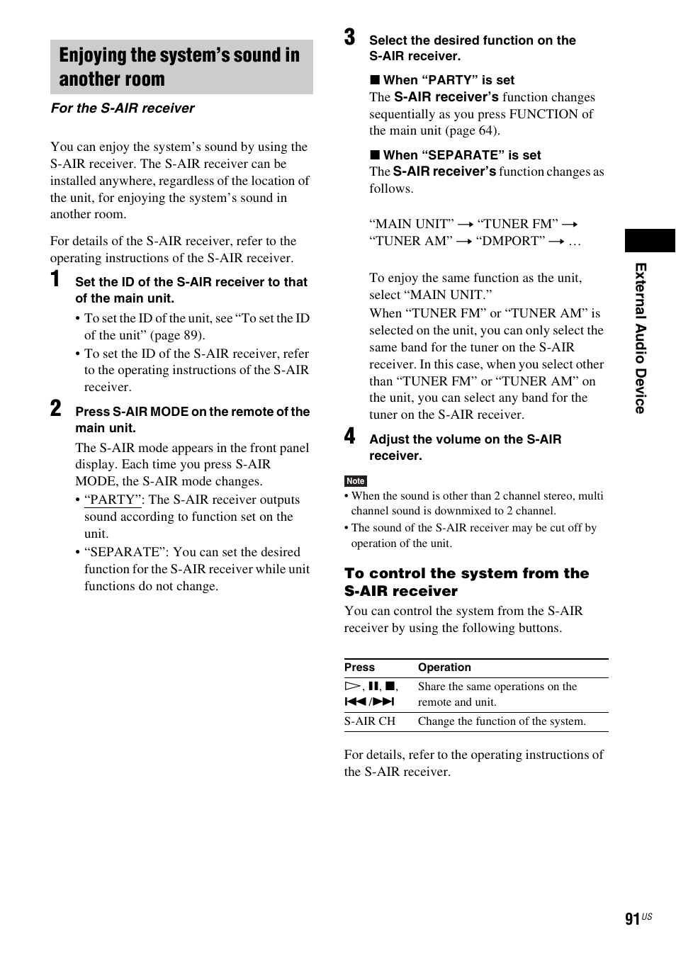 Enjoying the system’s sound in another room | Sony BDV-IT1000ES User Manual | Page 91 / 155