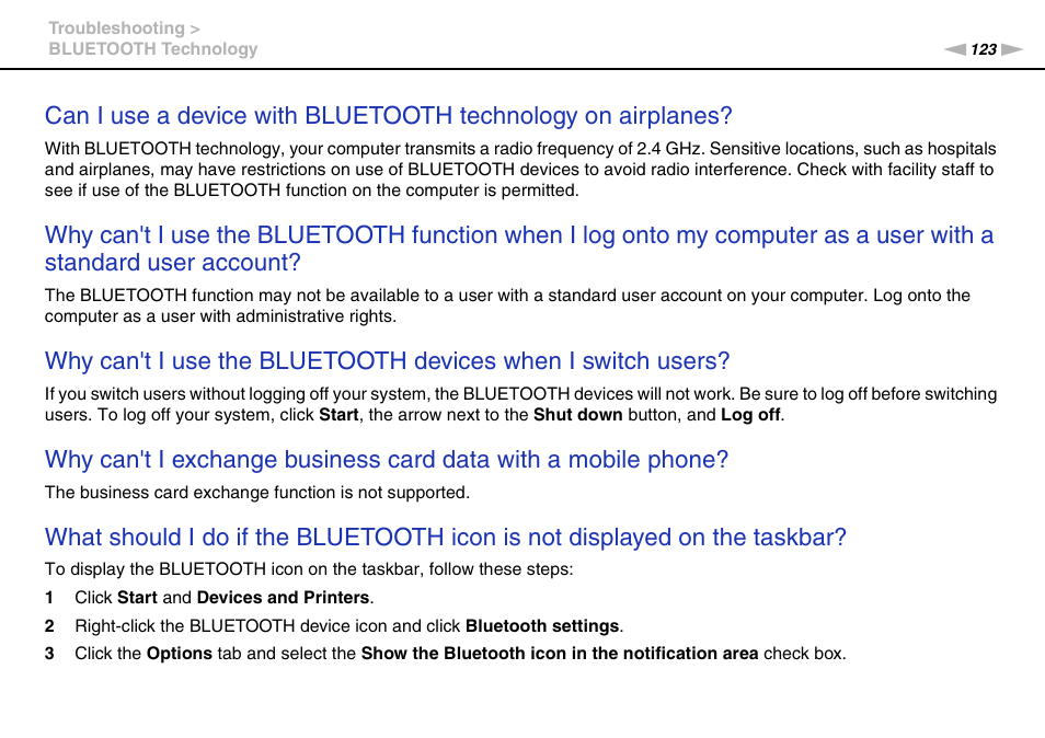 Sony VAIO VPCYB SERIES User Manual | Page 123 / 144