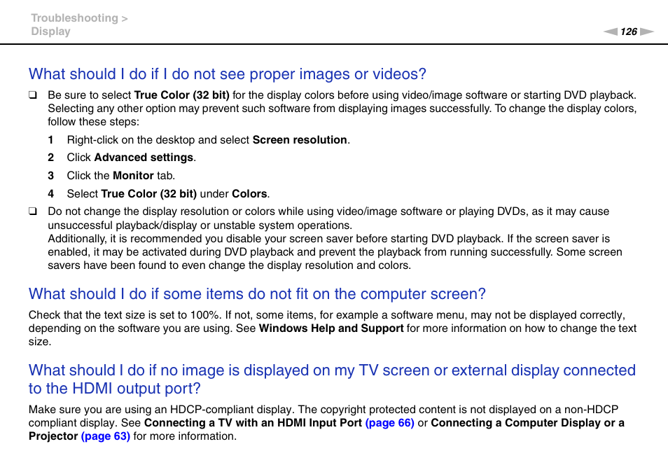 Sony VAIO VPCYB SERIES User Manual | Page 126 / 144