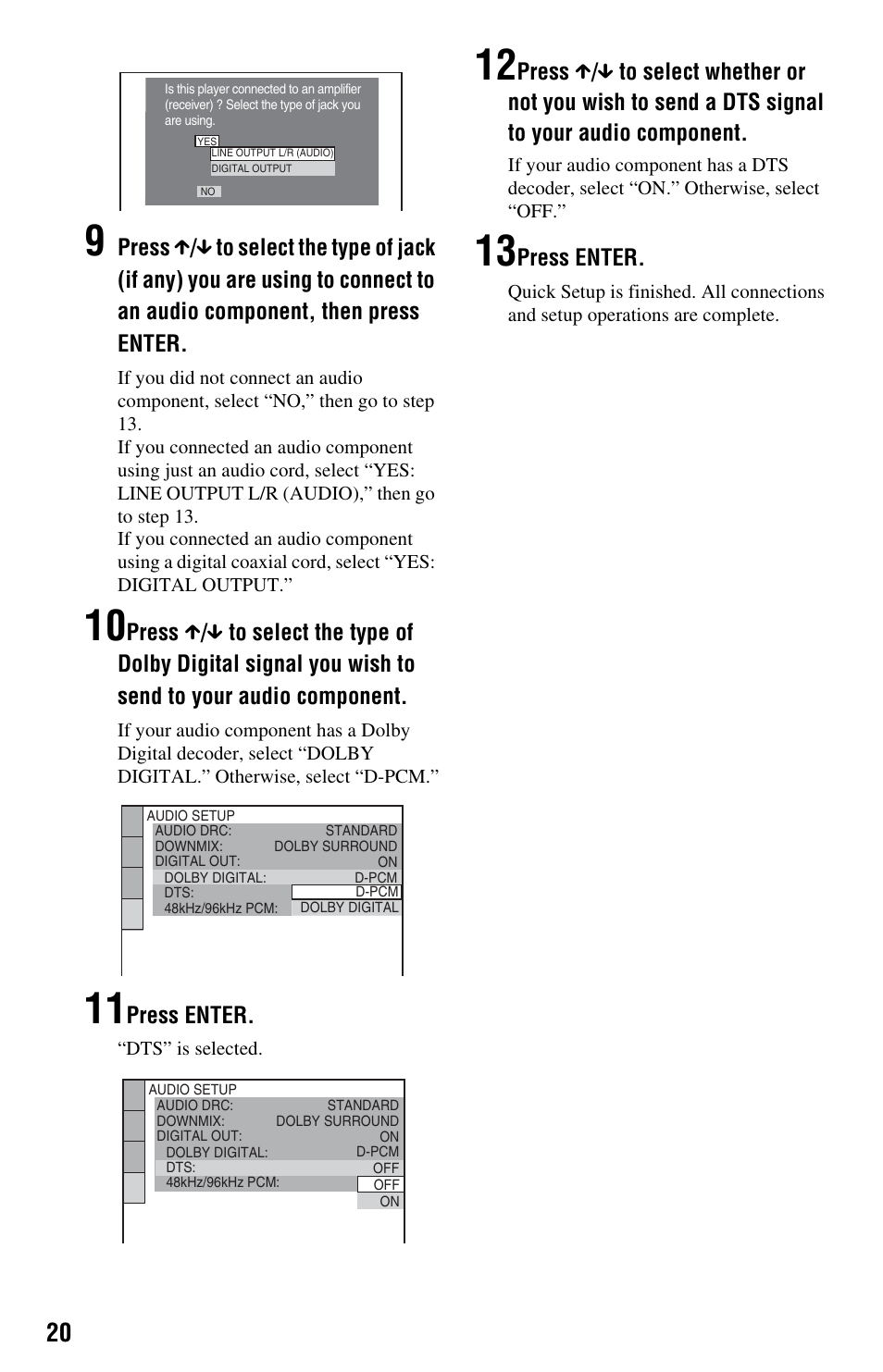 Press enter | Sony DVP-NS64P User Manual | Page 20 / 64