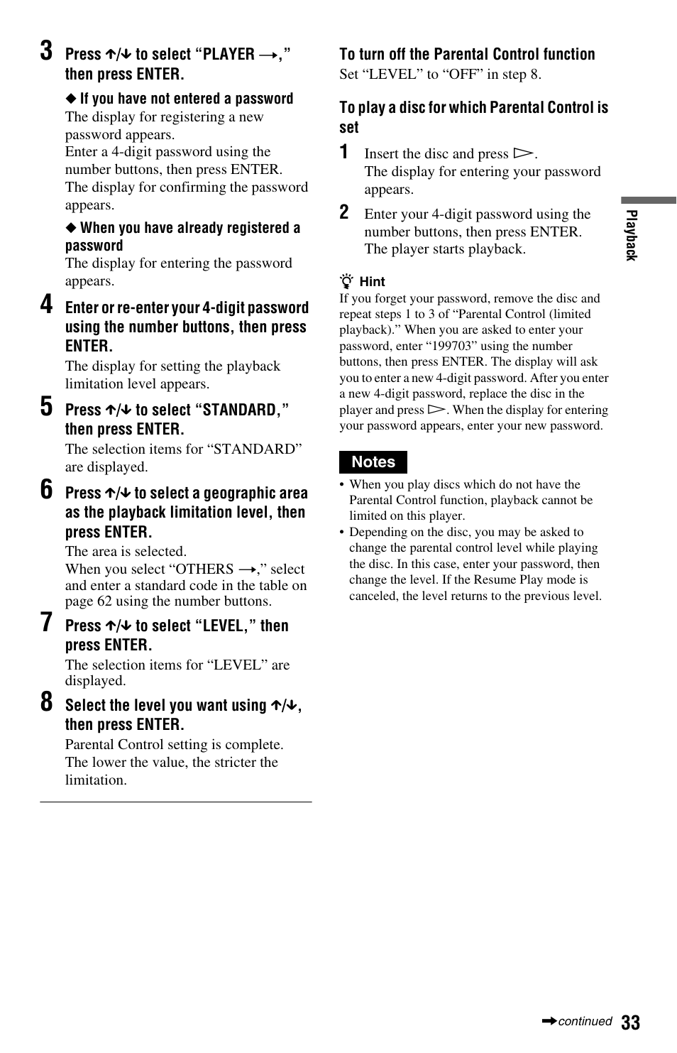 Sony DVP-NS64P User Manual | Page 33 / 64