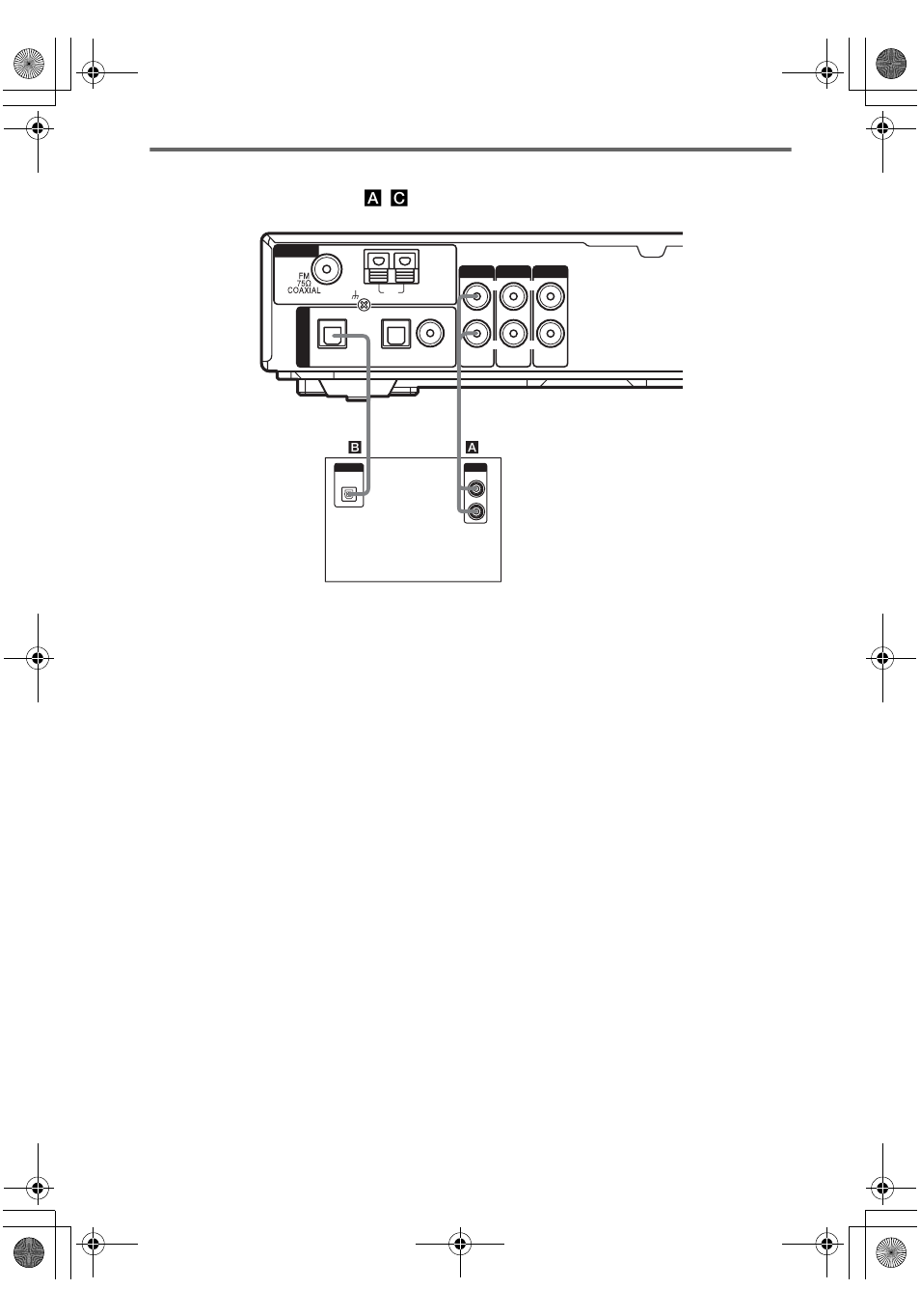 Hooking up a super audio cd/cd player, For details on the required cords ( a, C), see page 6 | Sony HTD-710SS User Manual | Page 8 / 44