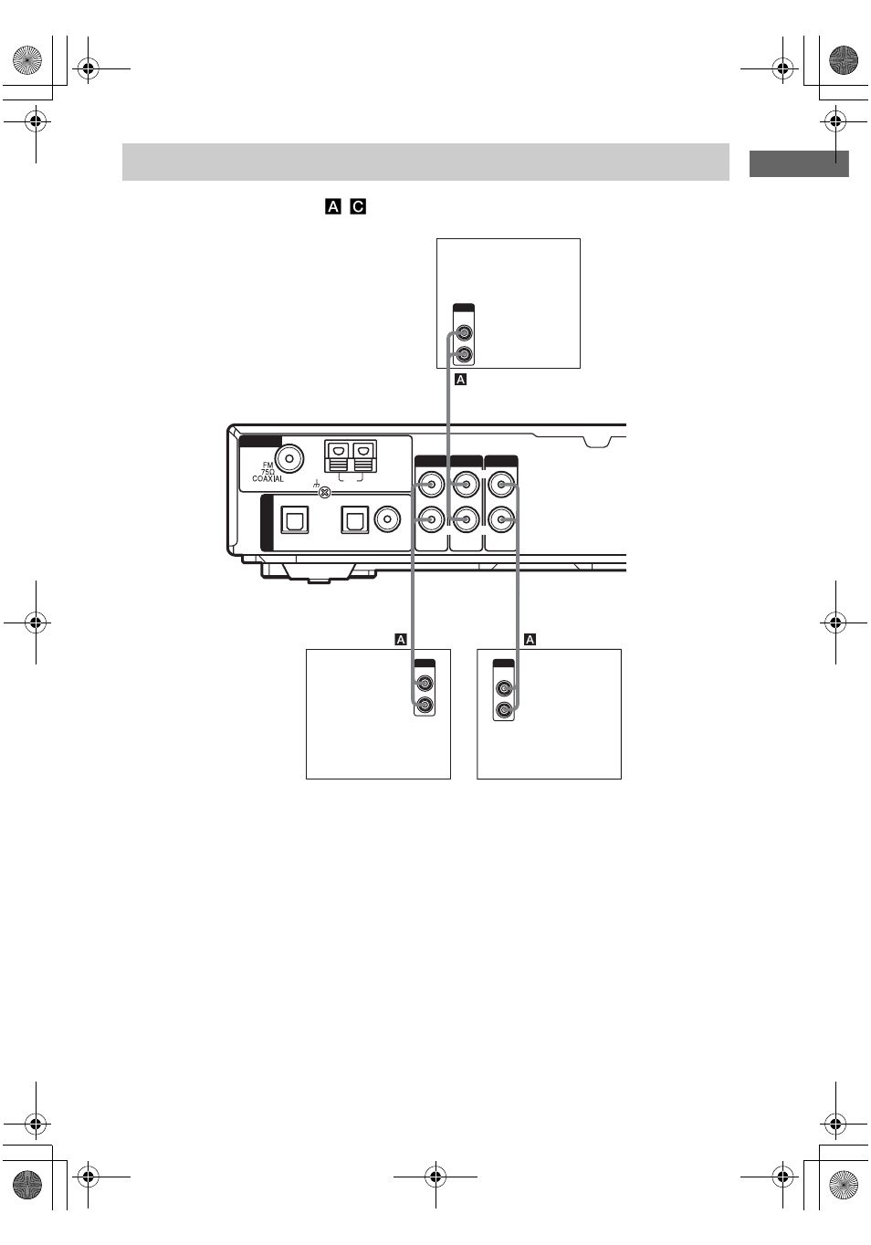 1b: connecting components with, Only analog audio jacks, Getting star ted | For details on the required cords ( a, C), see page 6 | Sony HTD-710SS User Manual | Page 9 / 44