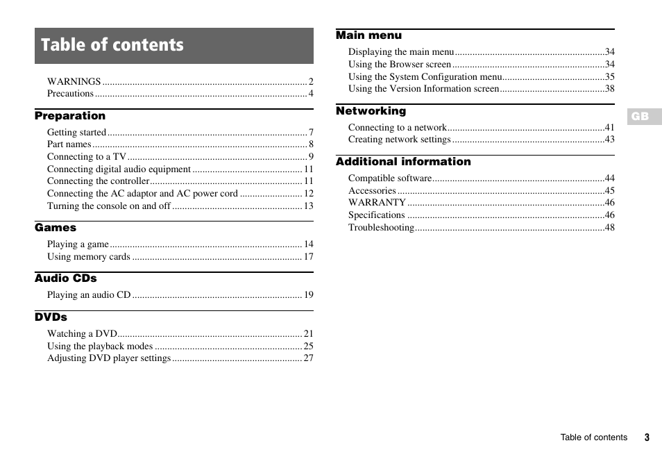 Sony SCPH-75006 User Manual | Page 3 / 104