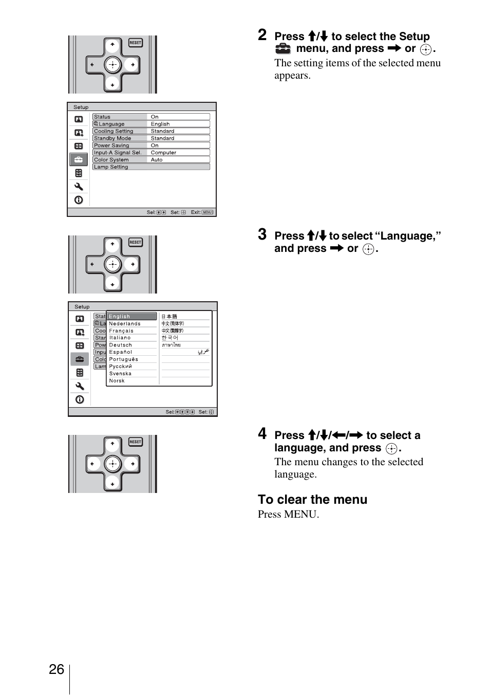 Sony VPL-AW10 User Manual | Page 26 / 76