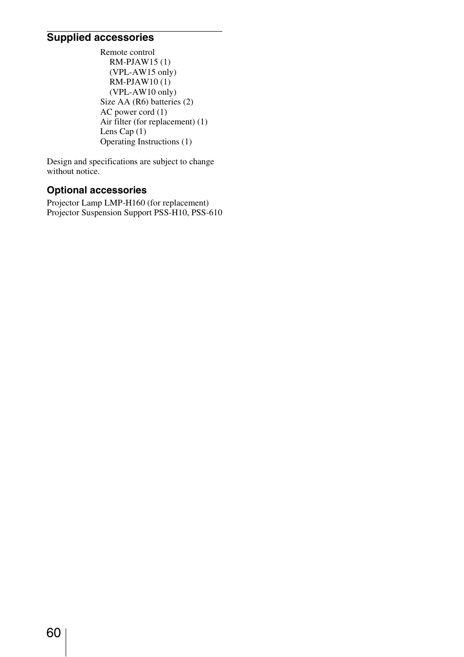 Sony VPL-AW10 User Manual | Page 60 / 76