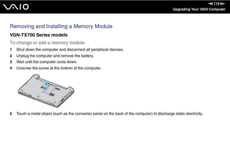 Sony VGN-TX700 User Manual | Page 119 / 195