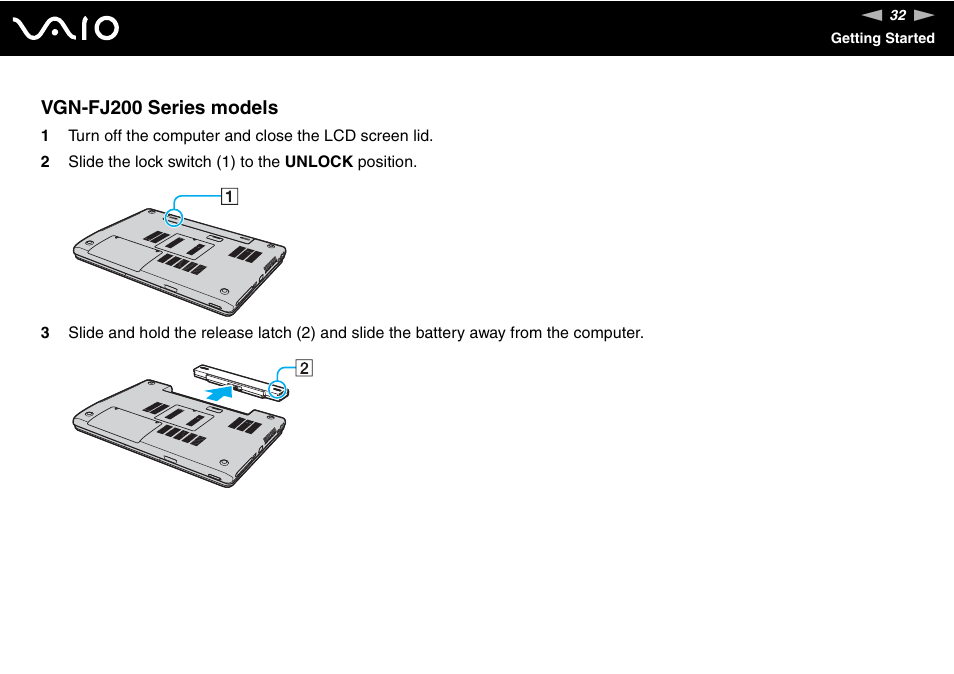 Vgn-fj200 series models | Sony VGN-TX700 User Manual | Page 32 / 195