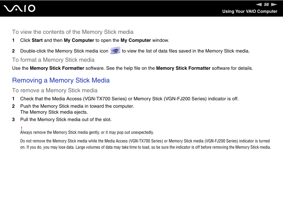 Sony VGN-TX700 User Manual | Page 56 / 195