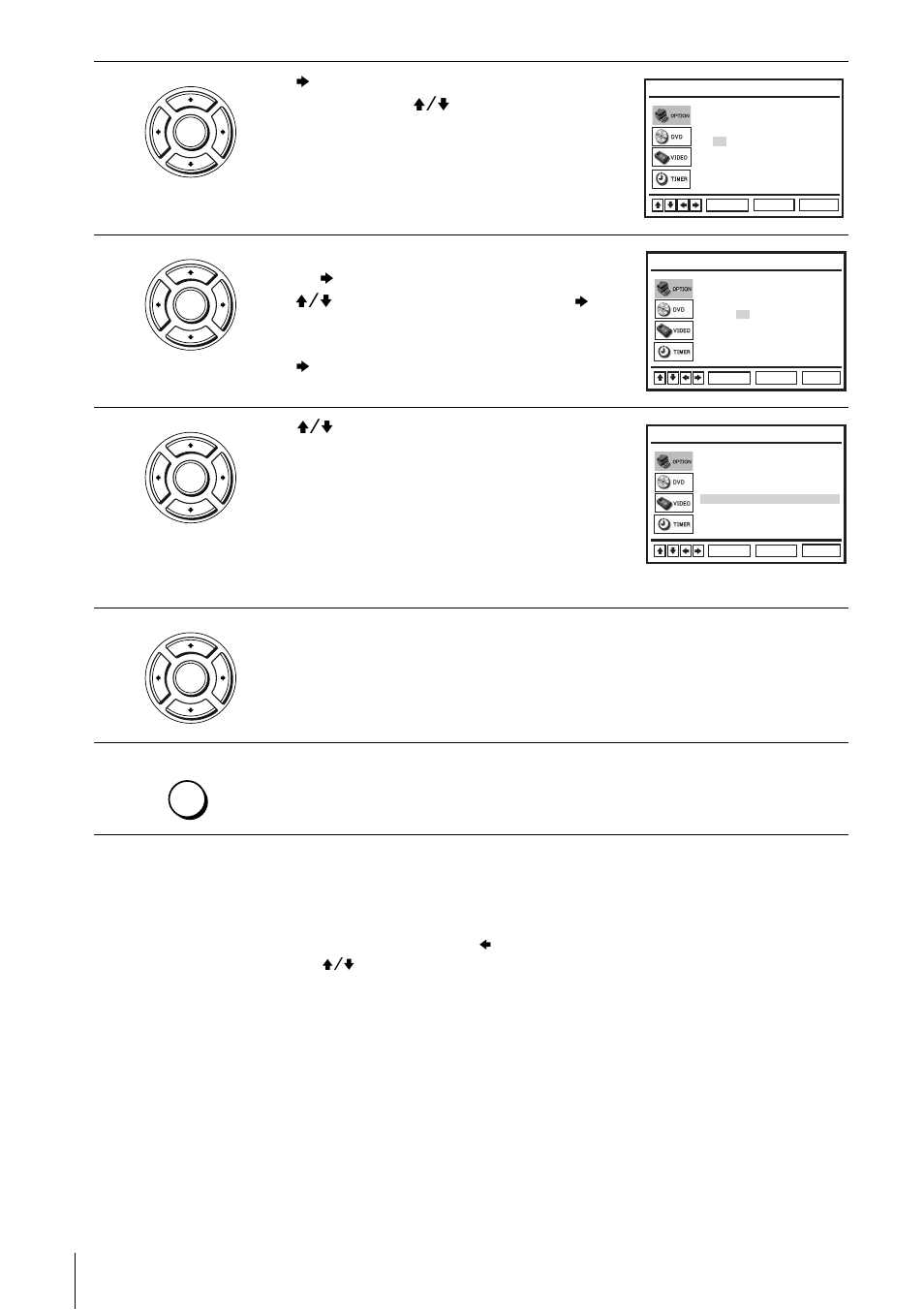 Press v/v to select, Press enter to confirm the setting, Press set up to exit the menu | Sony SLV-D930 User Manual | Page 18 / 120