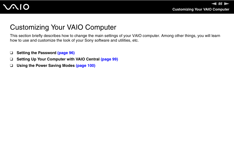 Customizing your vaio computer | Sony VGC-LS30 User Manual | Page 95 / 171